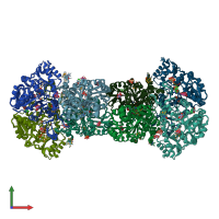 PDB entry 4xq2 coloured by chain, ensemble of 10 models, front view.