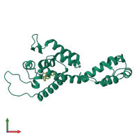 PDB entry 4xrq coloured by chain, front view.