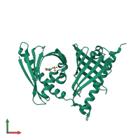 PDB entry 4xrw coloured by chain, front view.