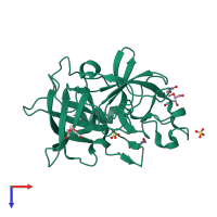 PDB entry 4xsk coloured by chain, top view.