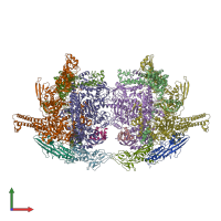 PDB entry 4xsx coloured by chain, front view.