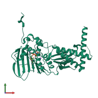 PDB entry 4xtj coloured by chain, front view.