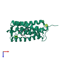 PDB entry 4xu4 coloured by chain, top view.