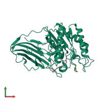 PDB entry 4xvh coloured by chain, front view.