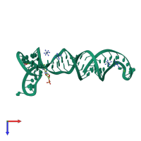 PDB entry 4xwf coloured by chain, top view.