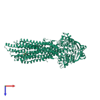 PDB entry 4xwk coloured by chain, top view.