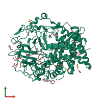PDB entry 4xwl coloured by chain, front view.