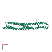 PDB entry 4xwp coloured by chain, top view.