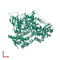 PDB 4xx5 coloured by chain and viewed from the front.