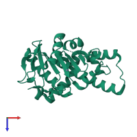 PDB entry 4xxf coloured by chain, top view.