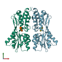 PDB entry 4xxh coloured by chain, front view.