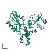 PDB entry 4xz0 coloured by chain, front view.