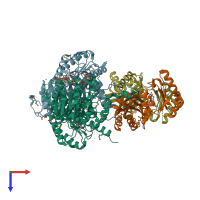 PDB entry 4xz3 coloured by chain, top view.