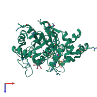 PDB entry 4xzl coloured by chain, top view.