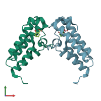 PDB entry 4y03 coloured by chain, front view.