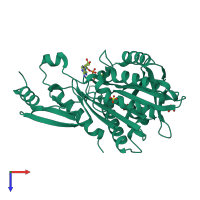 PDB entry 4y05 coloured by chain, top view.