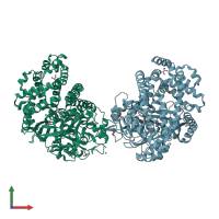 PDB entry 4y06 coloured by chain, front view.