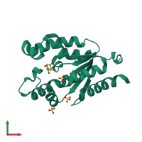 PDB entry 4y0a coloured by chain, front view.