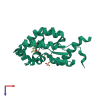 PDB entry 4y0a coloured by chain, top view.