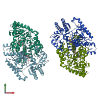 PDB entry 4y0d coloured by chain, front view.