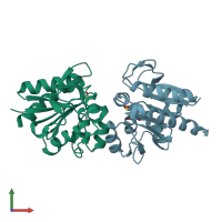 PDB entry 4y0n coloured by chain, front view.
