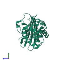 PDB entry 4y0o coloured by chain, side view.