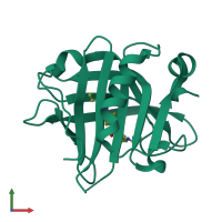 PDB entry 4y0p coloured by chain, front view.