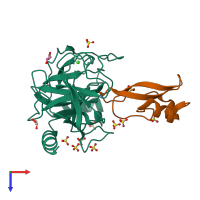 PDB entry 4y0z coloured by chain, top view.