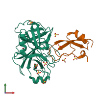 PDB entry 4y10 coloured by chain, front view.