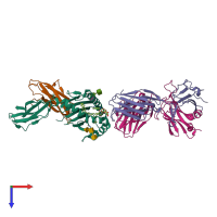PDB entry 4y16 coloured by chain, top view.