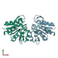 PDB entry 4y1e coloured by chain, front view.