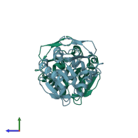 PDB entry 4y1e coloured by chain, side view.
