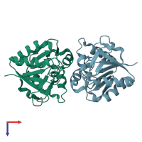 PDB entry 4y1e coloured by chain, top view.