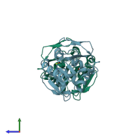 PDB entry 4y1g coloured by chain, side view.