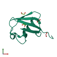 PDB entry 4y1h coloured by chain, front view.