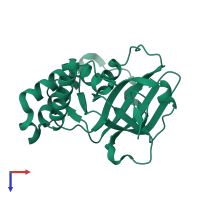 PDB entry 4y1w coloured by chain, top view.
