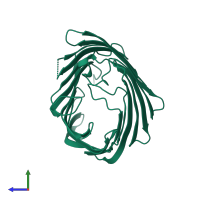 PDB entry 4y25 coloured by chain, side view.