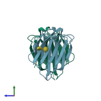 PDB entry 4y26 coloured by chain, side view.