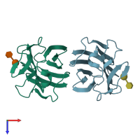 PDB entry 4y26 coloured by chain, top view.
