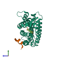 PDB entry 4y29 coloured by chain, side view.