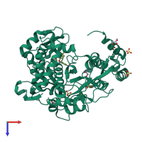 PDB entry 4y2a coloured by chain, top view.