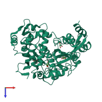 PDB entry 4y2c coloured by chain, top view.