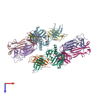 PDB entry 4y2d coloured by chain, top view.