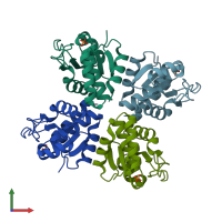 PDB entry 4y2e coloured by chain, front view.