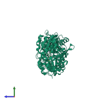 PDB entry 4y2j coloured by chain, side view.