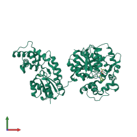 PDB entry 4y2u coloured by chain, front view.
