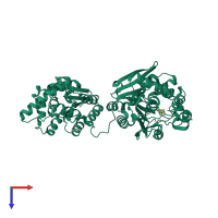 PDB entry 4y2u coloured by chain, top view.