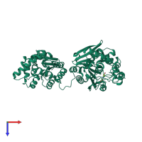 PDB entry 4y2v coloured by chain, top view.