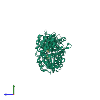 PDB entry 4y2x coloured by chain, side view.