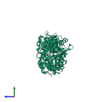 PDB entry 4y2y coloured by chain, side view.